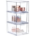 thumbnail image 1 of Sorbus 3 Pack Makeup Organizer - Clear Stackable Acrylic Drawer Plastic Storage Bins for Organization and Storage, 1 of 7