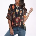 thumbnail image 4 of Pisexur Hauts pour Femmes Mode Décontractée Manches Courtes Col Rond T-Shirts Confortables Amples Imprimé Floral Blouses Printemps Été Hauts Élégants Imprimés Graphiques Grandes Tailles Tops de Sortie S-5TG, 4 of 7