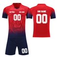 thumbnail image 1 of Custom Football Kit Set for Adult and Child, Name Number Team Logo DIY Family Match Personalized Jersey Shirt Shorts Set, Dad and Son Matching Outfits Red XXXXS, 1 of 6