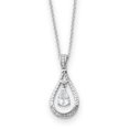 thumbnail image 1 of Sterling Silver April CZ Stone Never Forget Tear 18in Birthstone Necklace 18 Inch, 1 of 3