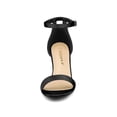 thumbnail image 2 of BLISSFUL STEP Women's Shoes Ankle Strap Buckle Block Heel Sandals Black 5.5, 2 of 8
