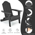 thumbnail image 4 of Patiojoy 2PCS Folding Adirondack Chair Outdoor Adirondack Chair Weather Resistant Lounger  Fire Pit Chair for Backyard Porch Poolside Turquoise, 4 of 8