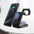 thumbnail image 4 of Smart Watch for android Phones Multifunctional Foldable Wireless Charger for android and Ios Smart Phones Watches Earphones 3 in 1 Magnetic 15W Wireless Fast Charger with Led Light, 4 of 9