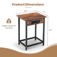 thumbnail image 2 of Gymax 2 Pcs Tables de Chevet pour Canapé Table de Nuit avec Station de Recharge pour Chambre Salon, 2 of 10