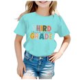 thumbnail image 2 of WEAIXIMIUNG T-Shirts pour Ados Preppy Mode pour Enfants Rentrée Scolaire Saison Imprimé Col Rond Manches Courtes T-Shirt Décontracté Haut (10), 2 of 4