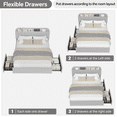 thumbnail image 3 of Twin/Twin XL/Full/Queen Size Bed Frame with Storage Headboard, Girls Bed Frame with 2 Drawers, Boucle Upholstered Platform Bed with Bookcase, No Box Spring Needed, Easy Assembly, 3 of 6