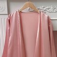 thumbnail image 5 of LNGOOR Ensembles de Pyjama en Satin de Soie pour Femmes 2 Pcs Camisole Chemise de Nuit avec Robes Vêtements de Nuit Robe de Mariée Rose, 5 of 5