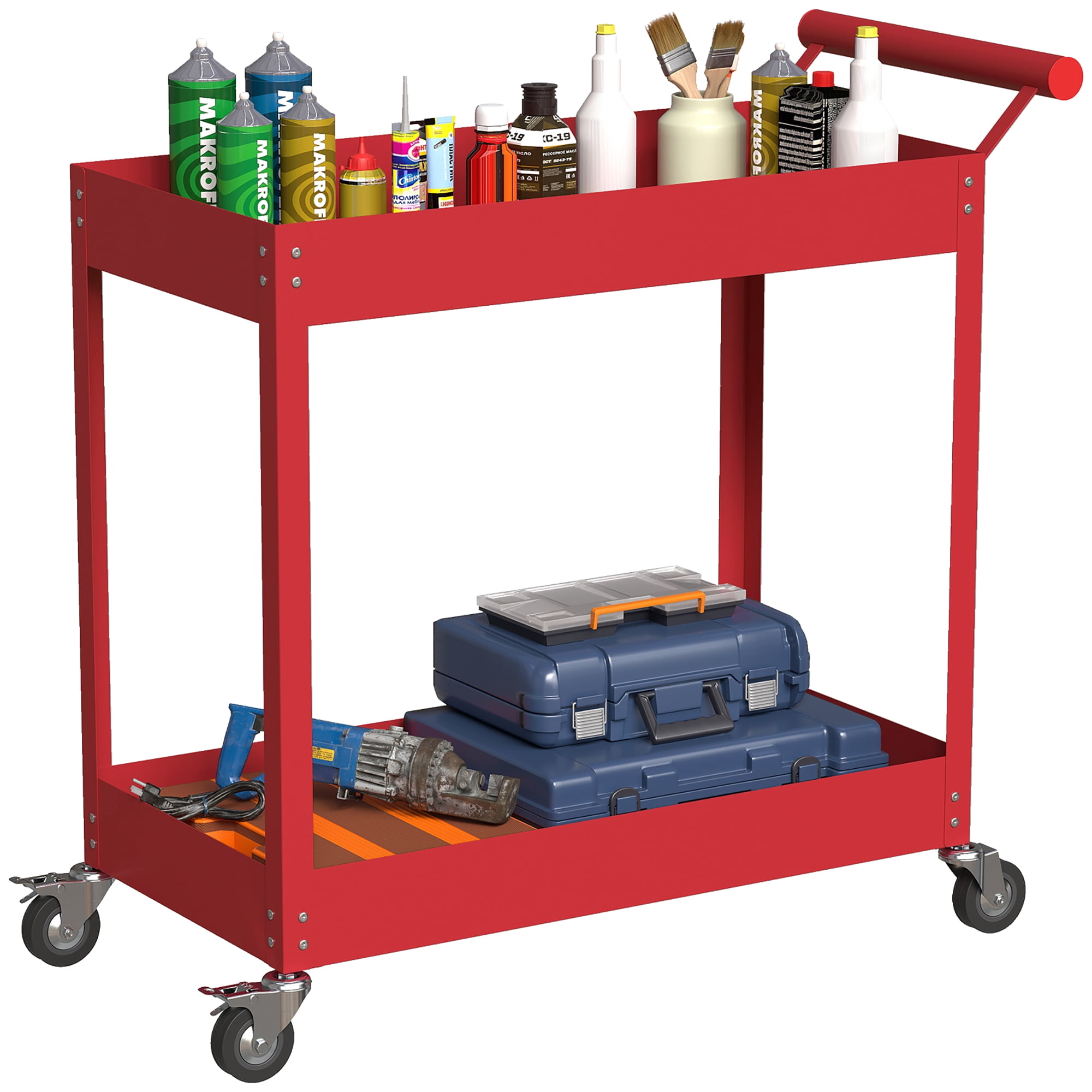 DURHAND 2 Tier Rolling Tool Cart for Garage Mechanics Warehouse 330lbs