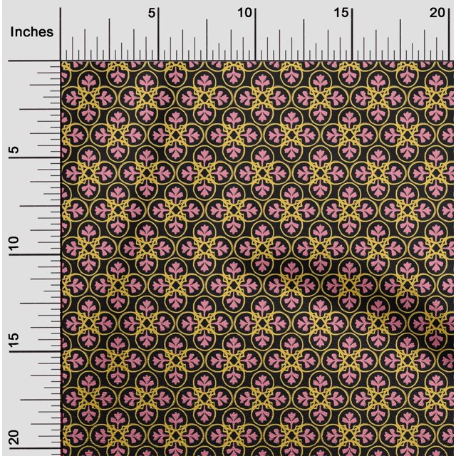 oneOone Viscose Jersey Fabric Floral Block Printed Craft Fabric BTY 60 Inch Wide
