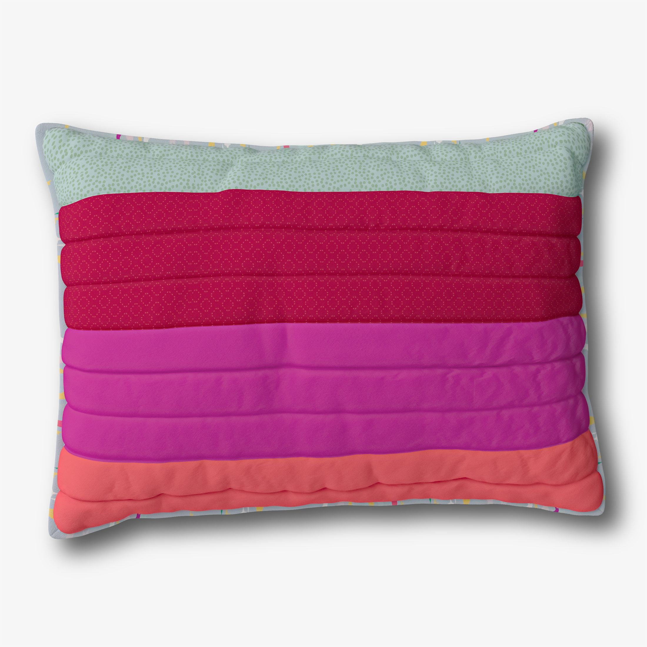 Mainstays Kids Reversible Pink Stripe Stitch Quilt Set, 3 Pieces, Full/Queen