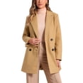 thumbnail image 1 of INSPIRE CHIC Manteau Trench Mi-Long pour Femme à Revers Cranté, Double Boutonnage, Ceinturé, 3TG, Kaki, 1 of 8