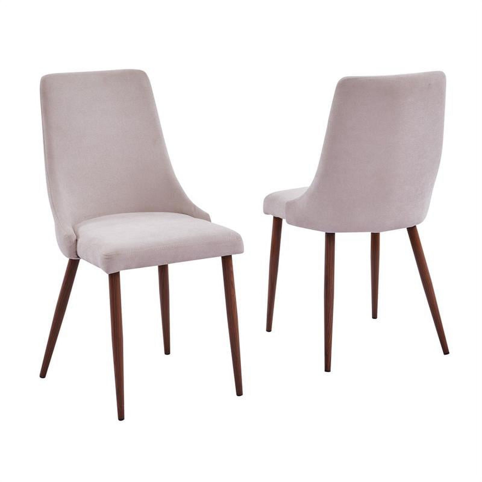 Minimalistic Beige Linen Fabric Chairs with Faux Wood Base (Set of 4)