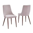 thumbnail image 1 of Minimalistic Beige Linen Fabric Chairs with Faux Wood Base (Set of 4), 1 of 1