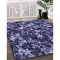 thumbnail image 3 of Ahgly Company Tapis de Zone Rond d'Intérieur Lavable à la Machine, Transitionnel, Bleu Ardoise Moyen, 7 Pieds Rond, 3 of 7