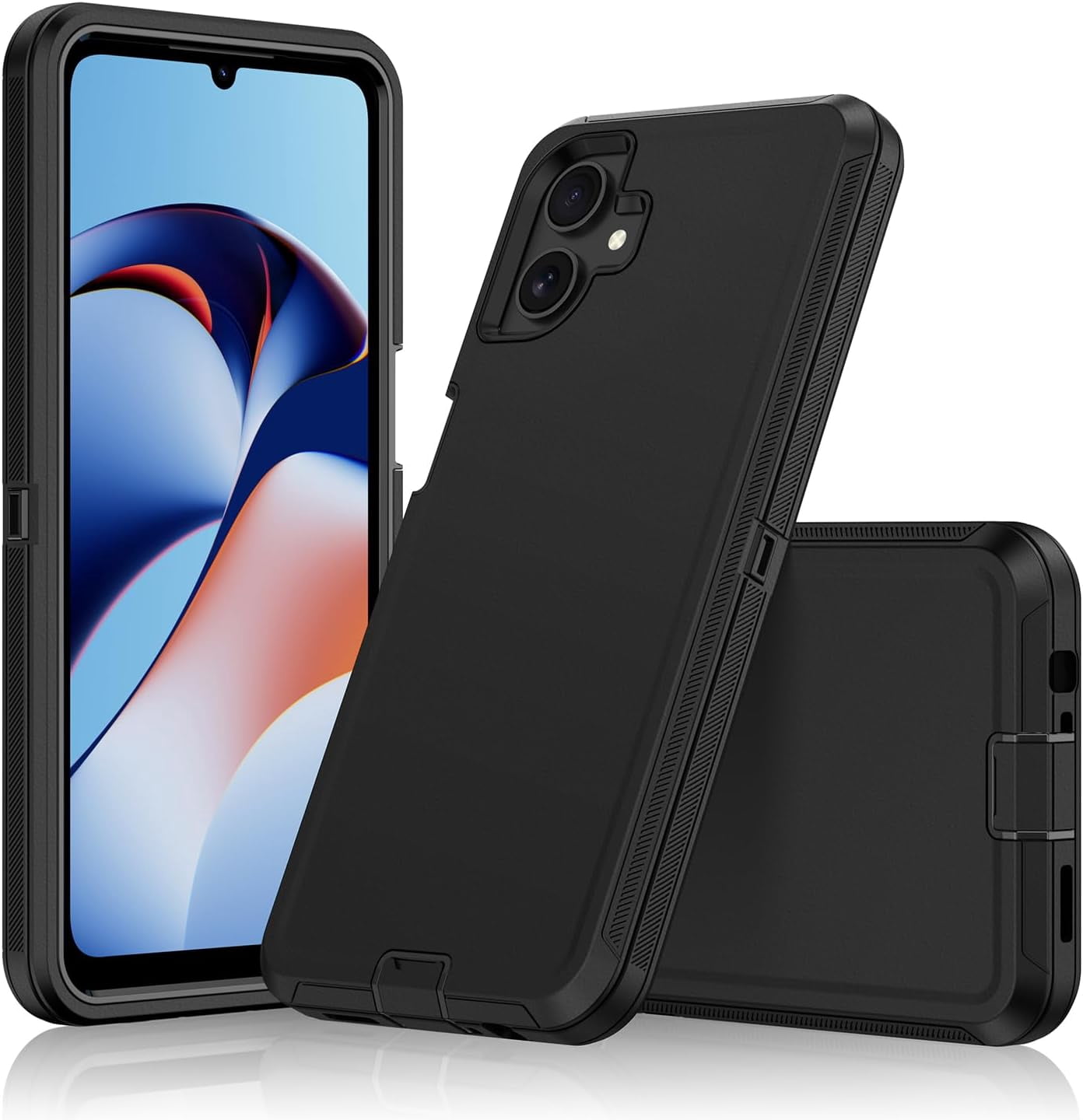 [PST] Samsung Galaxy A07 4G Hard Defender Case, Triple Layers Shockproof Heavy Duty Hard Defender Case Cover