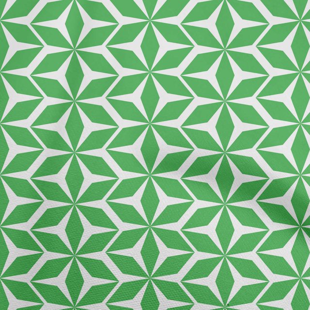 oneOone Georgette Viscose Green Fabric Geometric Craft Projects Decor Fabric Printed By The Yard 42 Inch Wide