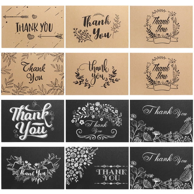 CIMAXIC Party Partykindom 150 Ensembles Cartes de Remerciement Ensemble Cartes de Vœux Notes avec Enveloppes Kraft Autocollants Cartes de Remerciement pour Toutes les Occasions,7.87"X5.91"X0.04 Pouces