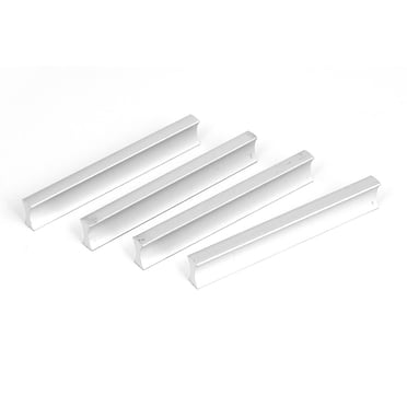 Unique Bargains Drawer Dresser Cupboard Toolbox Aluminium Grip Pull Handle Bar Silver Tone 4pcs