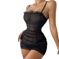 thumbnail image 3 of Ketyyh-chn99 sous-Vêtements Sans Coutures pour Femmes Culottes Femmes Robe en Maille Combinaisons avec String Pantalons Mini Hauts Décontractés Robe Transparente Noir,G, 3 of 5