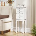 thumbnail image 2 of Costway Jewelry Cabinet Armoire Storage Box Chest Standing Organizer with Mirror White, 2 of 10