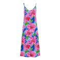 thumbnail image 4 of Ovzne Robes pour Femmes Robe Robes d'Été pour Femmes Imprimé Sans Manches Col Rond Robe Décontractée Longues Robes Robe de Vacances Imprimée Liquidation, 4 of 5