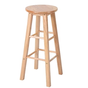 SUSUZI 29.5" Natural Wood Bar Stool Backless Round Seat, 330lb Capacity, Anti-Slip Feet – Rustic to Modern Kitchen & Bar Stool