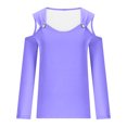 thumbnail image 4 of Yuyuzo Womens Tunic Tops Cold Shoulder Long Sleeve Shirts Loose Solid Color Lightweight Tee Tops, 4 of 5