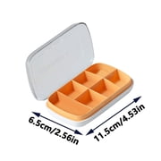 Kadlawus Weekly Pill Organizer for Travel, Double 7-Cell Round Pills Box, Portable Storage Container with Pill Cutter for Vitamins, Supplements