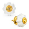 thumbnail image 1 of Abbott Collection AB-27-HOME-01-WHT 2 in. Ceramic Pumpkin Knob, White, 1 of 1
