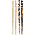 thumbnail image 1 of 4Pcs Tortoise Shell Long Hair Sticks Acetate Hair Pin Women Hair Styling Tools, 1 of 8