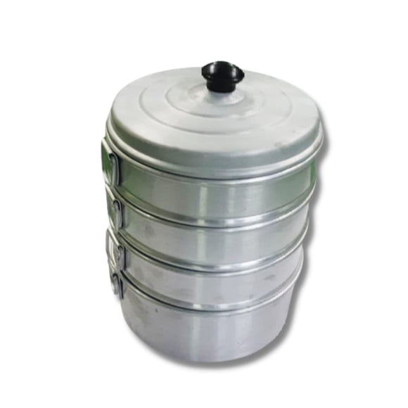 Aluminium Steamer With Lid & Handles - Silver, 18cm, 7 Liters | Momo Stand - Multipurpose Momos, Khamand, Dhokla Maker | Light Weight & Durable - Flame Proof, Rust Free, Unbreakable