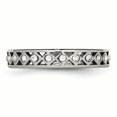 thumbnail image 4 of Stainless Steel Polished Crystal 4.50mm Band Ring 8 Size, 4 of 7