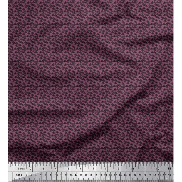 Soimoi Velvet Fabric Triangle Shirting Decor Fabric Printed Yard 58 Inch Wide