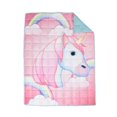 thumbnail image 1 of Couverture lestée 5 lb pour enfant Émoji Licorne, 1 of 5