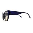 thumbnail image 4 of Lunettes de Soleil Oeil de Chat Carrées pour Femmes Bleu Marine Brun, 4 of 4