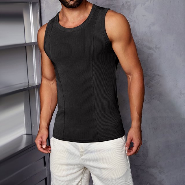 Styesk Tank Tops Men Men's Solid Color Fashionable Leisure Fitness Sports Slim Tank