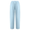 thumbnail image 5 of RKSTN Womns Pants Casual Solid Color Pockets Buttons Elastic Waist Comfortable Straight Pants Lightweight Soft Workout Pants, 5 of 5
