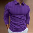thumbnail image 2 of Cathalem Polo pour Homme Décontracté à Manches Longues Coupe Régulière Mode Chemise de Couleur Unie, Violet TTTG, 2 of 5
