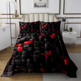thumbnail image 1 of Erosebridal Geometric Square Coverlet Set King,Futuristic Cubes Bedding Set,Stereoscopic Room Decorative,Ultra Soft,3 Pieces, 1 of 5