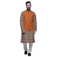 thumbnail image 1 of Atasi Indian Kurta Pyjama Jacket Set For Men Printed Classic Casual Clothing, 1 of 5