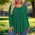 thumbnail image 2 of Hauts pour Femmes Grande Taille, Chemises Décontractées à Manches Longues Coupe Décontractée, Blouses à Col Rond T-Shirt Surdimensionné Confortable, Tenue d'Intérieur Tendance 2026 pour Usage Quotidien, 2 of 5