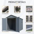thumbnail image 3 of Remise de Rangement Extérieure en Résine 6 X 8 Pi - Gris, Rangement d'Outils pour Patio, Jardin et Cour / Remise Durable, Verrouillable avec Coussinet, Résistante aux Intempéries avec Fenêtres Latérales et Ventilation, 3 of 8