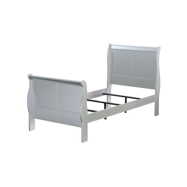 ACME Louis Philippe III Full Bed (FB 34"H) in Platinum