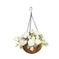 thumbnail image 4 of Hanging Artificial Flowers Basket Decor Chain Flowerpot for Home Patio Porch white, 4 of 8