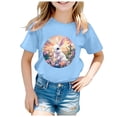 thumbnail image 4 of WEAIXIMIUNG T-Shirt Imprimé à Manches Courtes pour Filles de Pâques, Haut Décontracté 150, 4 of 4