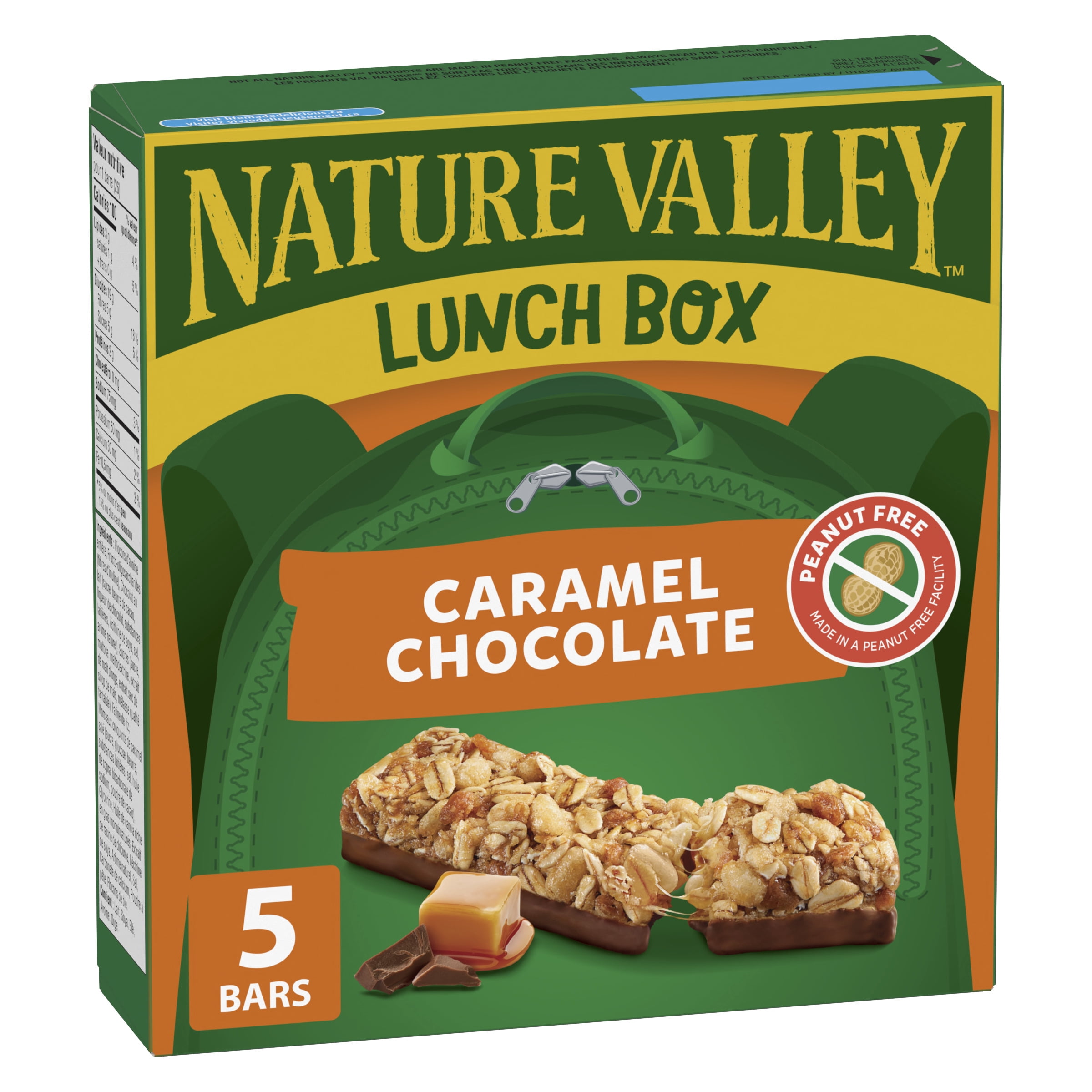 Nature Valley Barres Granola Lunchbox, Caramel Chocolat, Collations pour enfants, 5 Barres