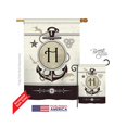thumbnail image 1 of Breeze Decor 30190 Nautique H Monogramme à Double Face Drapeau de la Maison d'Impression Verticale - 28 x 40 Po., 1 of 1
