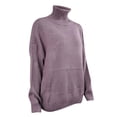 thumbnail image 5 of VgaVtl Ladies Sweaters Chunky Long Sleeve High Neck Womens Fall Sweaters Loose Solid Color Purple Thick Knit Sweaters, 5 of 5