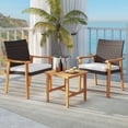 thumbnail image 4 of Costway 3 PCS Patio PE Wicker Furniture Set with Coffee Table and Cushions for Front Porch, 4 of 10