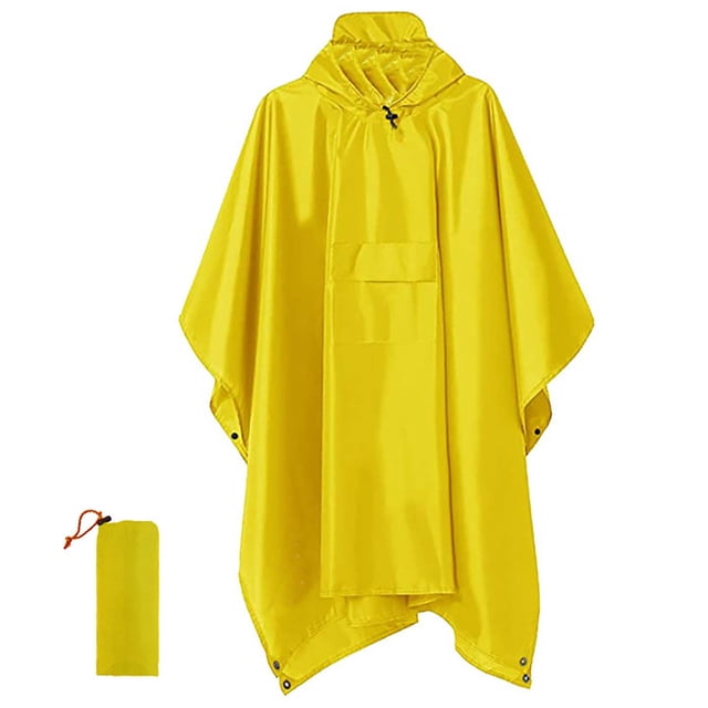 Poncho de Pluie Portable à Capuchon pour la Randonnée, le Camping, la Pêche